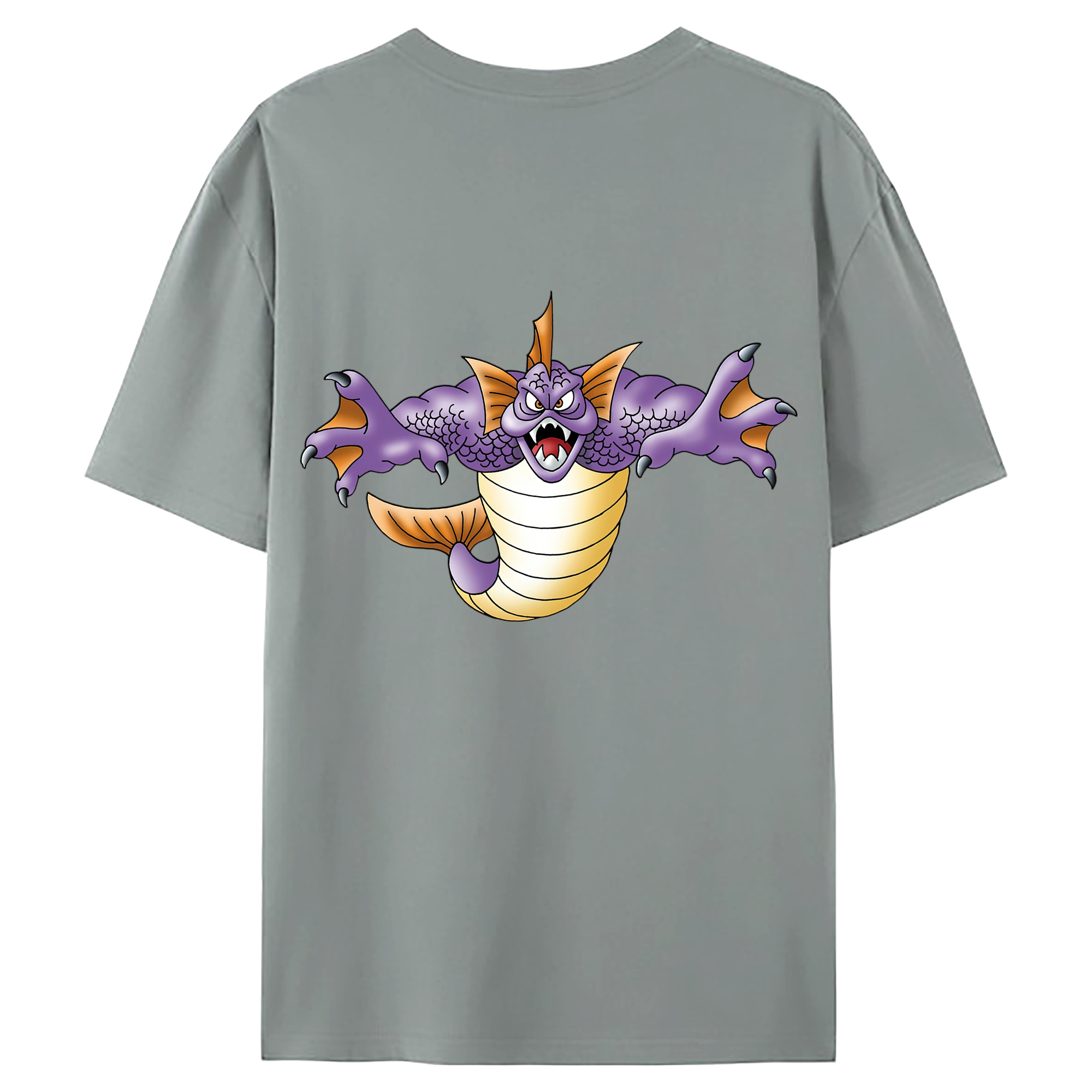 （画像用） ドラゴンクエスト Doragon Kuesuto Dragon Quest 綿100％ メンズ半袖Tシャツ（バックプリント） 通気性